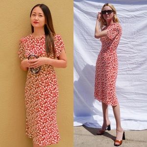 Reformation Red Floral Dress